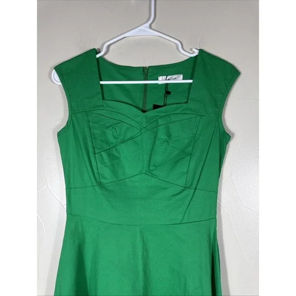 Mixinni Women's Dress Retro 50's Green Fit & Flare Rockabilly Small New With Tag - Picture 3 of 10